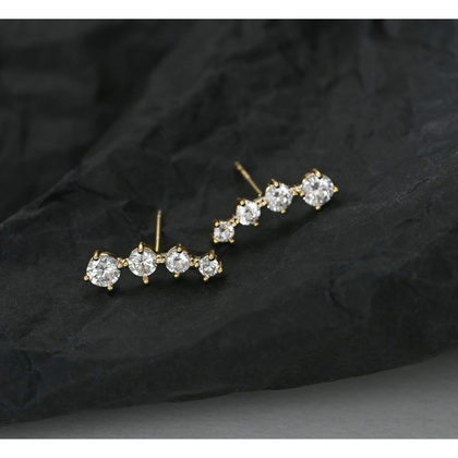 Kolczyki ze stali szlachetnej pozłacane 14k złotem, z cyrkoniami KST3418