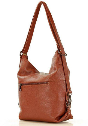 MARCO MAZZINI Niezawodna torebka plecak z naturalnej skóry brąz - min. zamówienie 20 / 50 / 100 szt.