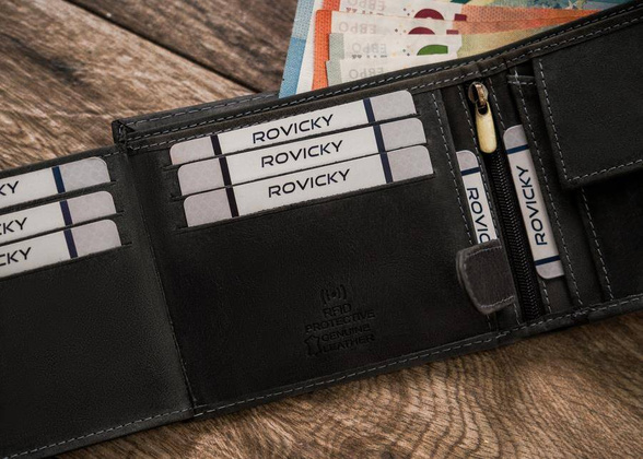 Portfel męski skórzany N992-CHM-DOG-1 Czarny