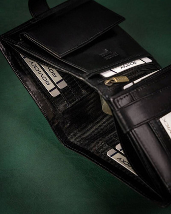 Duzy skorzany portfel meski z systemem RFID