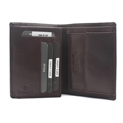 Portfel męski skórzany PELLUCCI 896-25 RFID ciemny brąz