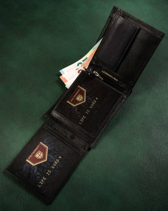 Skórzany portfel męski z zabezpieczeniem rfid protect