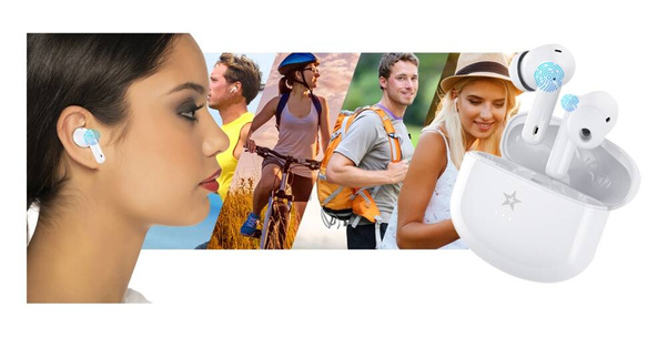 Słuchawki bezprzewodowe Giewont RealSound PRO ANC ENC GWS800-2 Białe