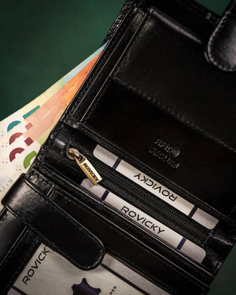 Duzy skorzany portfel meski z systemem RFID