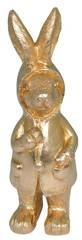 Figurka królik w płaszczu z kokardą złoty