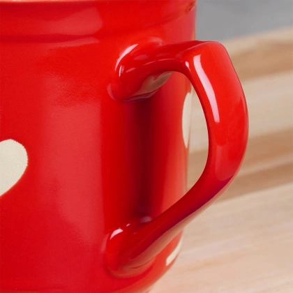 Kubek ceramiczny z uchem / garnuszek do podgrzewania serce 650 ml
