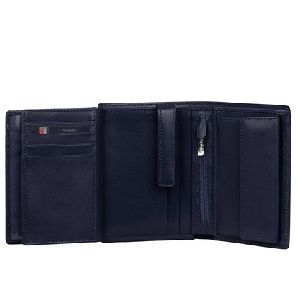 Klasyczny skórzany męski portfel Canaletto granat PM1555