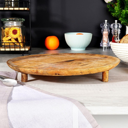 Deska drewniana / taca do serwowania na nóżkach 37 cm