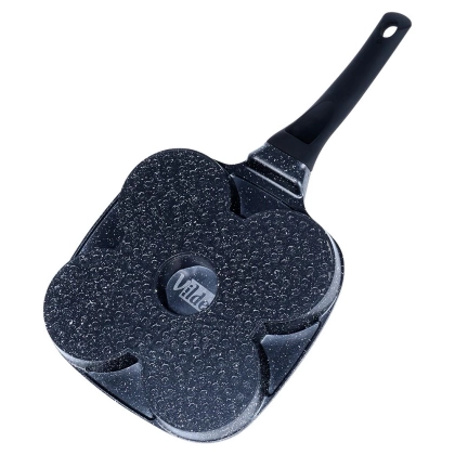 Patelnia do jajek granitowa 4 otwory BLACK LINE 19 cm