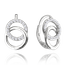 MINET Kolczyki srebrne KRĄGY z białymi cyrkoniami