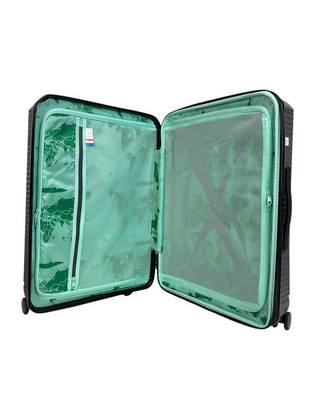 LYS Paris Bogota Średnia twarda szara walizka na kółkach 66 cm