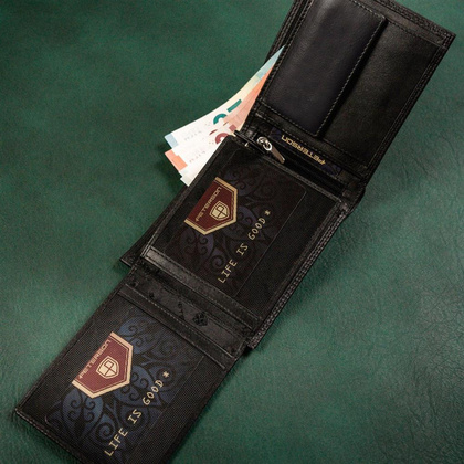 Skórzany portfel męski z zabezpieczeniem rfid protect