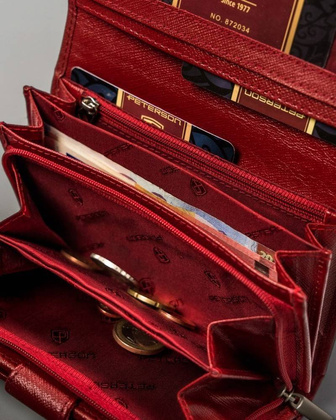 Średnich rozmiarów portfel damski ze skóry naturalnej