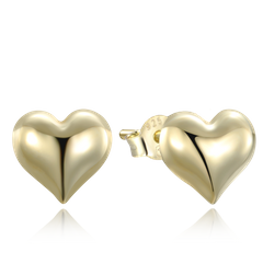 MINET Pozłacane srebrne kolczyki serca
