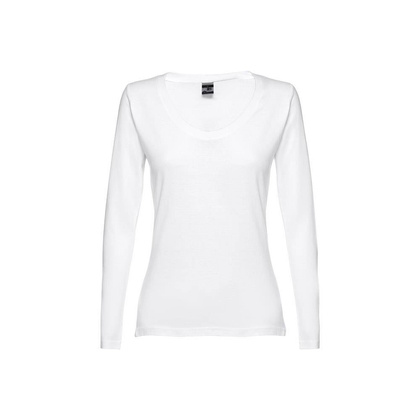 THC BUCHAREST WOMEN WH. T-shirt damski z długim rękawem taliowany
