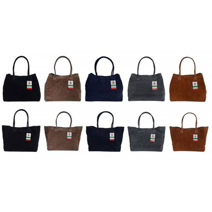 Duża włoska torba XL- A4 , worek na ramię , zamsz naturalny Vera Pelle ,Beżowa WGXL5T