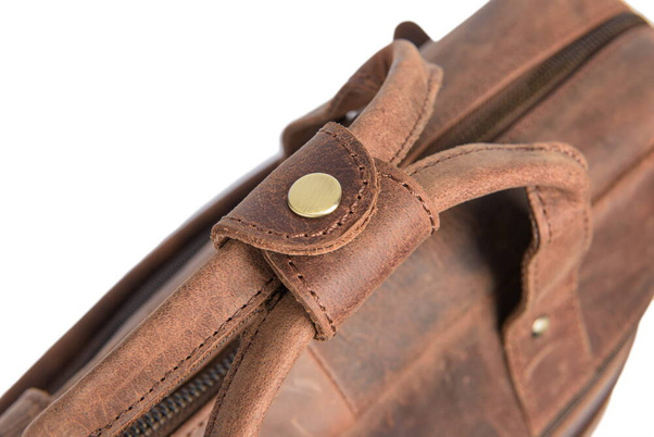 Torba skórzana męska na laptopa VOOC RDW5 brązowa