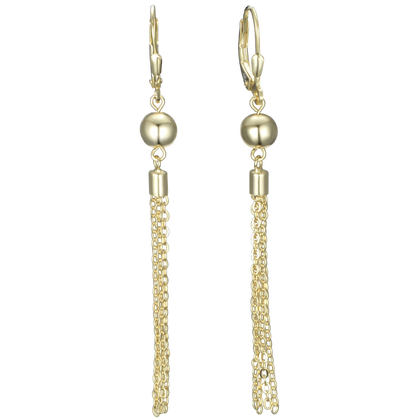 MINET Pozłacane kolczyki wiszące srebrne z kulkami
