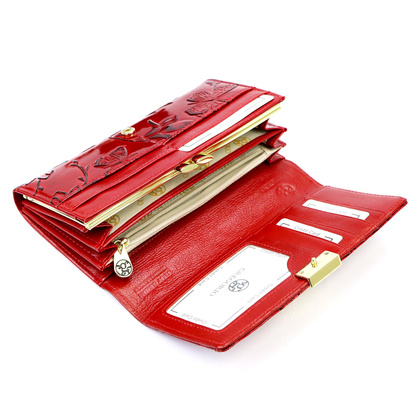 Portfel damski skórzany PELLUCCI BTE-100 czerwony