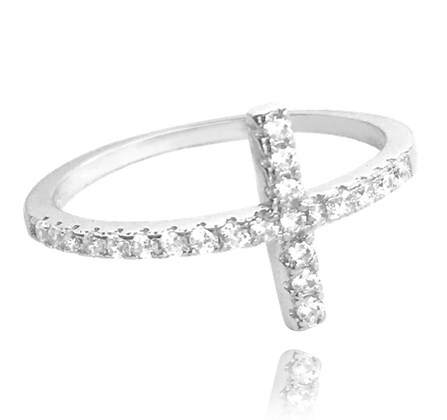 Pierścien srebrny z białymi cyrkoniami rozmiar 14