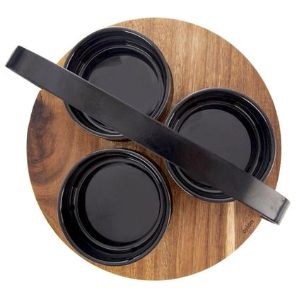 Miseczki na przekąski ceramiczne BLACK 130 ml 4 el.