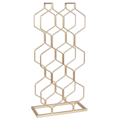 Stojak na wino metalowy złoty na 8 butelek 23x11x48 cm