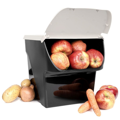 Pojemnik na warzywa owoce cebulę ziemniaki czosnek do przechowywania popielaty 13 l