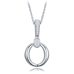 MINET Elegancki srebrny naszyjnik z cyrkonią