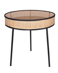 Stolik metalowo rattanowy mały