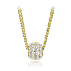 MINET Elegancki pozłacany srebrny naszyjnik z cyrkonią