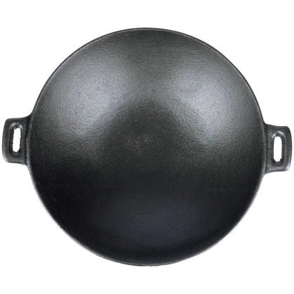 Patelnia żeliwna wok talerz żeliwny z dwoma uchwytami okrągła 30 cm