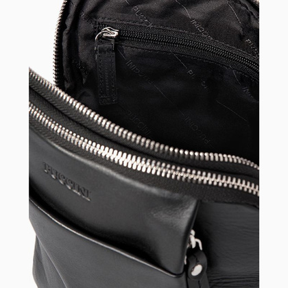 Torba na ramię skórzana PUCCINI ROYAL COLLECTION LGD3323 1 Czarny