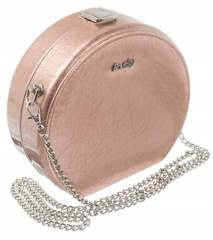 Elegancka, okrągła torebka wizytowa ze skóry ekologicznej