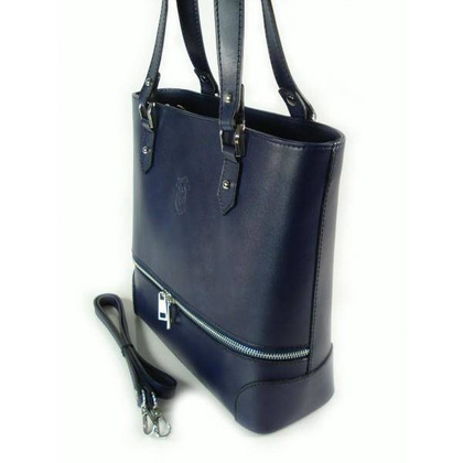 Porządna,praktyczna włoska torebka na ramię a4 granatowa V335BS