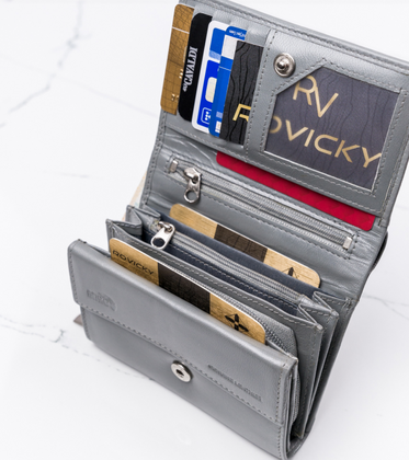 Mały portfel damski skórzany RFID stop Cavaldi® skóra zatrzask