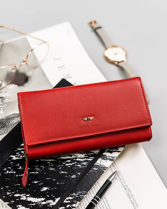 Skorzany portfel damski na karty