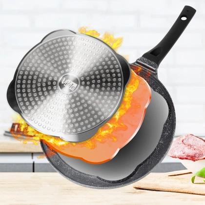 Patelnia do jajek granitowa 4 otwory BLACK LINE 26 cm