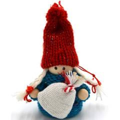 Laleczka dekoracyjna z woreczkiem niebieska