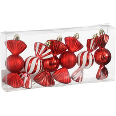 BOMBKA FORMÓWKA PLASTIKOWA BEZPIECZNA CUKIERKI 6SZT MICA CZERWONE