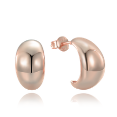 MINET Nowoczesne rose gold srebrne kolczyki zakrzywione krople