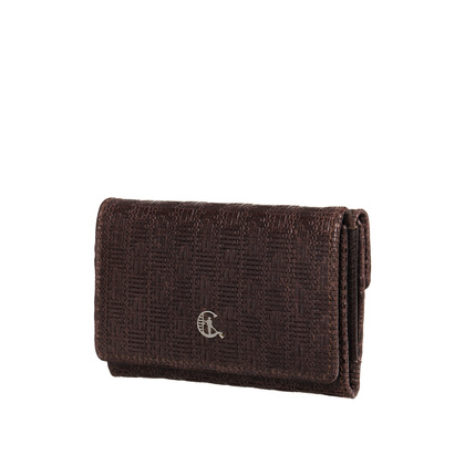 Mały damski portfel skórzany plecionka Canaletto na zatrzask PD1221cs289 GR