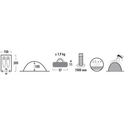 Namiot High Peak Monodome 2 niebiesko-szary 10159