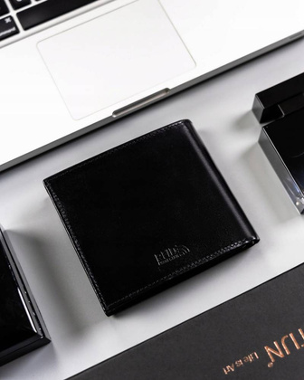 Elegancki portfel meski ze skory naturalnej