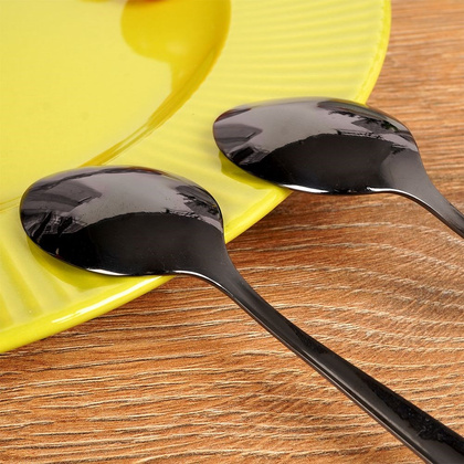 Łyżeczka do herbaty kawy stalowa czarna zestaw 2 szt. BLACK