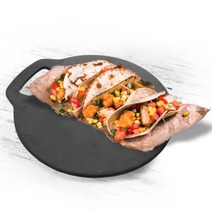 Płyta żeliwna patelnia do pizzy placków tortilli 25 cm