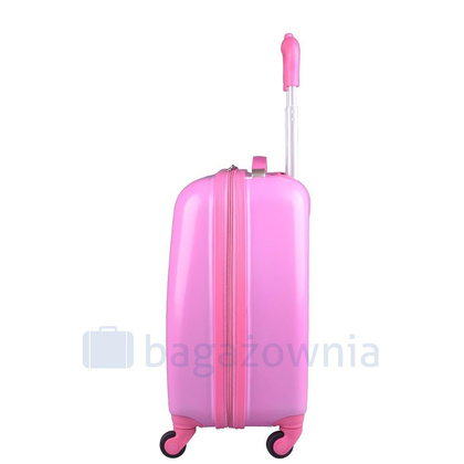 Walizka dziecięca KEMER RGL BIAŁE KOTKI Różowa