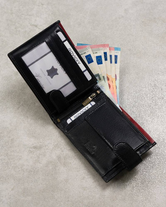 Skórzany portfel męski z kieszenią na dowód rejestracyjny