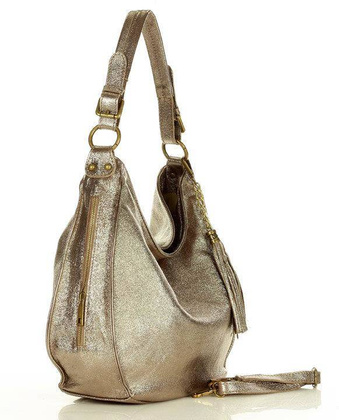 Torebka skórzana eleganc sacco MARCO MAZZINI - dark bronzo złota - min. zamówienie 20 / 50 / 100 szt.