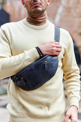 Miejska nerka męska ze skóry naturalnej