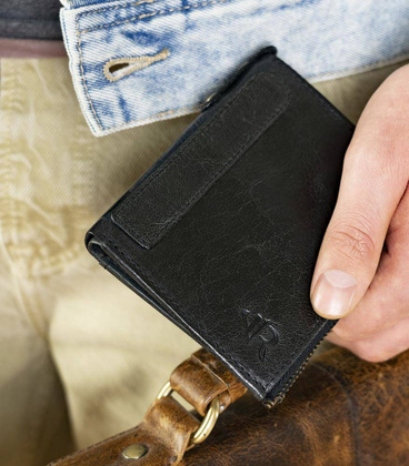 Portfel z dwiema kieszeniami na bilon Rovicky Czarny